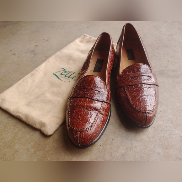 Zelli Palm Beach Genuine Crocodile Cognac Loafer main image 7